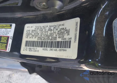 2013 Toyota Corolla S из США, поврежденный, VIN 5YFBU4EE3DP203355